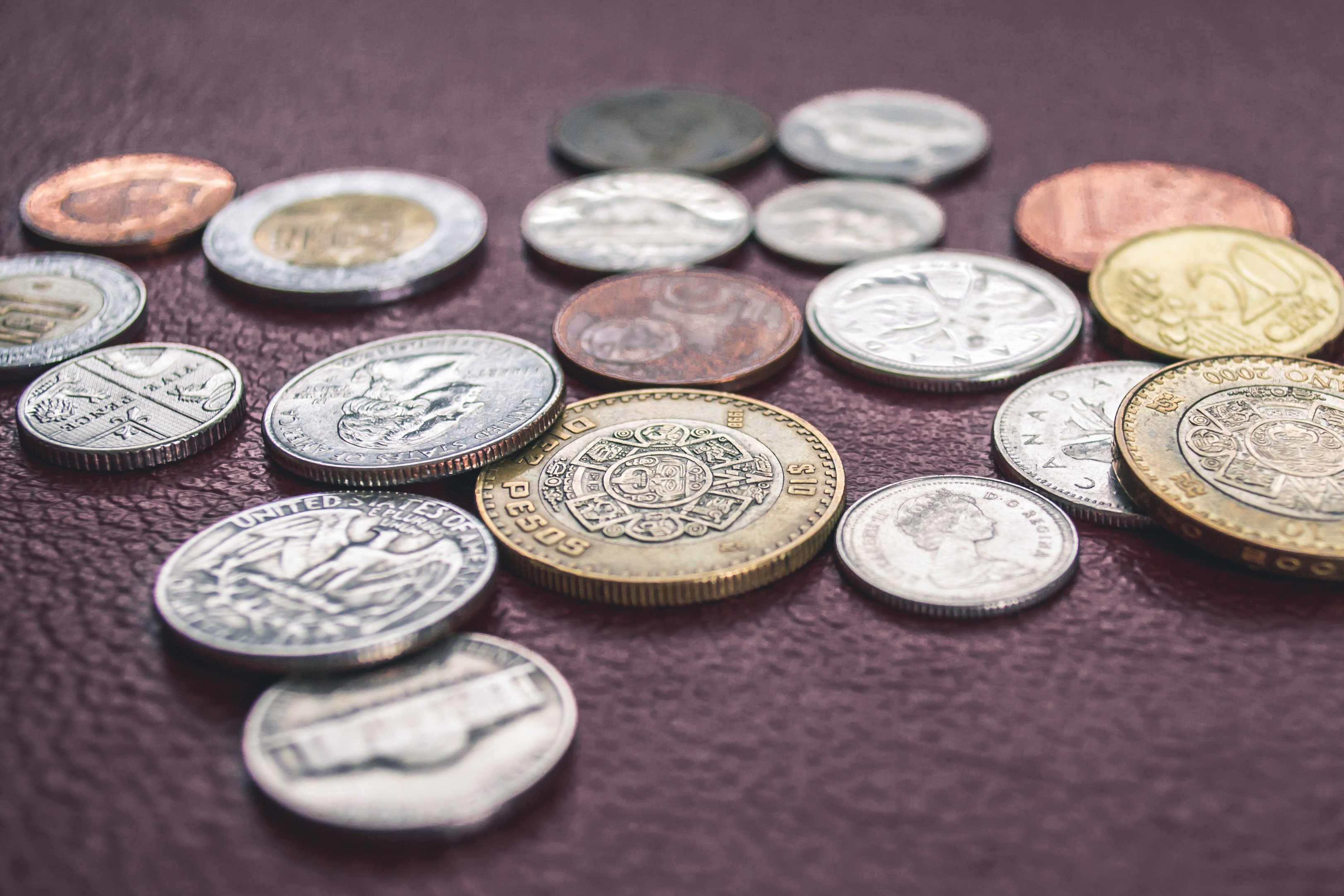 Coins in a scattered pile